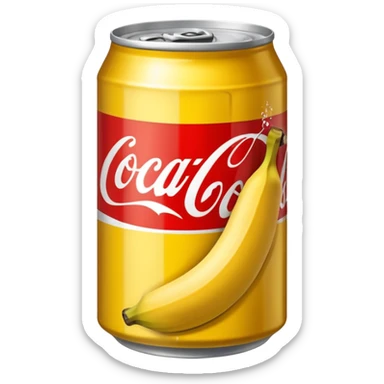 Create a can of coca cola vanilla with a banana color  sticker