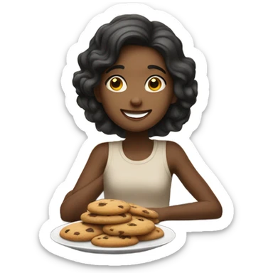 a girl eat cookies sticker
