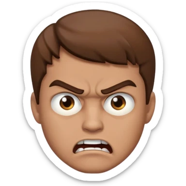 A man with brown hair that looks mad sticker