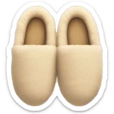 Fluffy beige slippers sticker