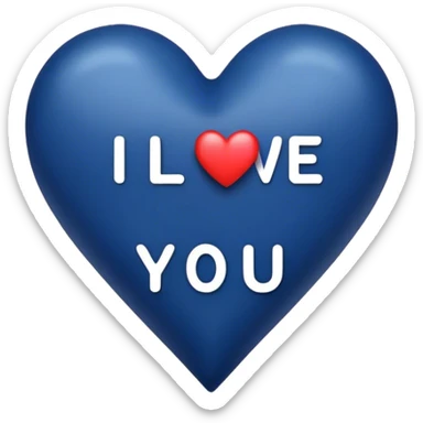 Dark Blue heart either the words I Love You Ry sticker