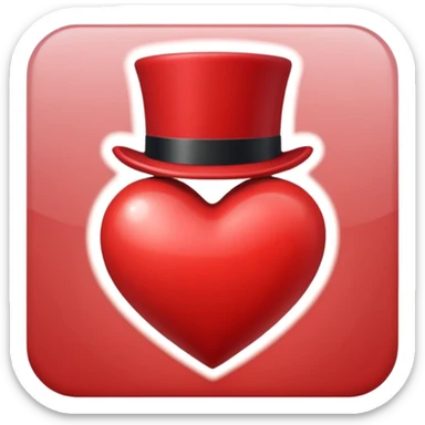 Heart with a top hat sticker