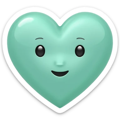Mint green heart sticker