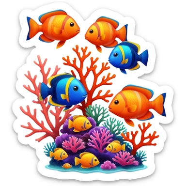 Tropical reef sticker