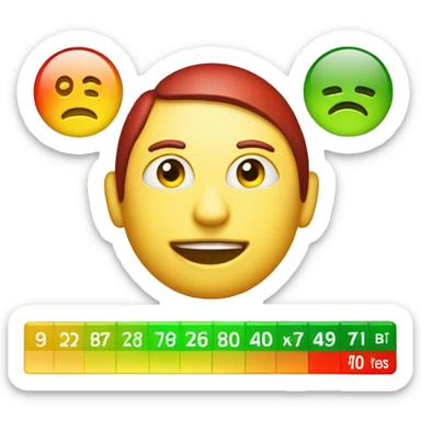 credit score graphic with number dial and green face for good credit red face for bad credit, yellow orange sticker
