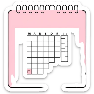 Pink calendar
 sticker