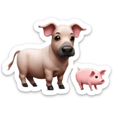 Dachs with a mini pig on its back  sticker