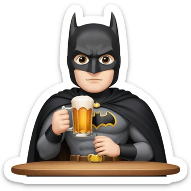 Batman au bistrot bois une bière  sticker