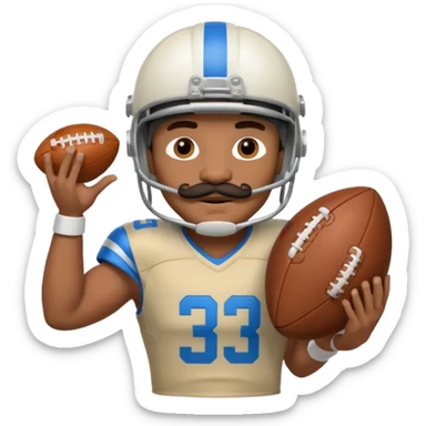 a fresh flour tortilla football player with a mustache sticker