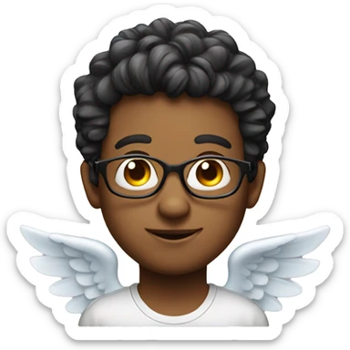 nerd face with angel halo sticker