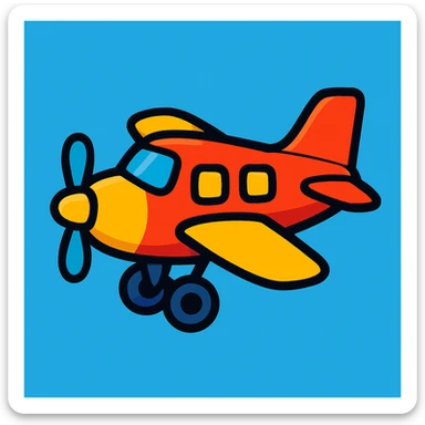 small airplane emoji, playful and colorful sticker