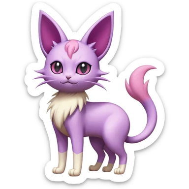 Espeon-Meowth-Skitty-Fakémon-hybrid-creature (full body)  sticker