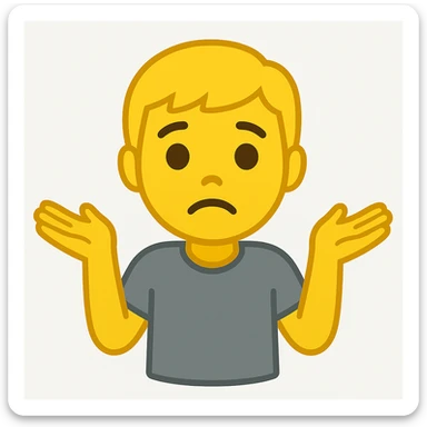 yellow boy grey shirt shrugging emoji google style sticker