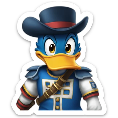 Donald Duck as a fierce field hockeyer sticker
