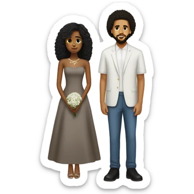 J.Cole marrying brown girl with black hair  sticker
