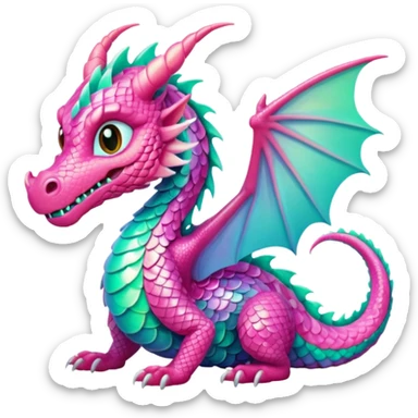 pink and mint dragon sticker