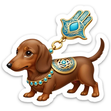 Dachshund dog with hamsa  sticker