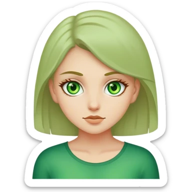 Green eyed girl indoors sticker