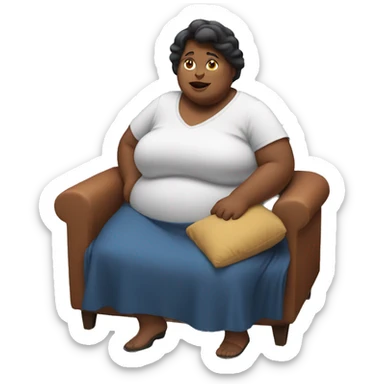 Obese woman sticker