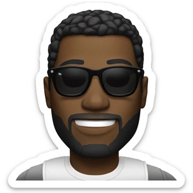 Black 50cent with shades sticker