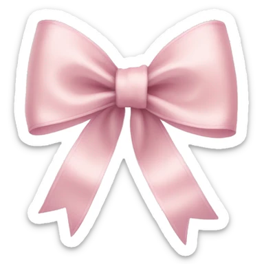 light pink bow with thin ribbon sticker