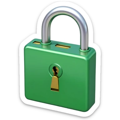 Generate an emoji of a green card locked by a padlock. sticker