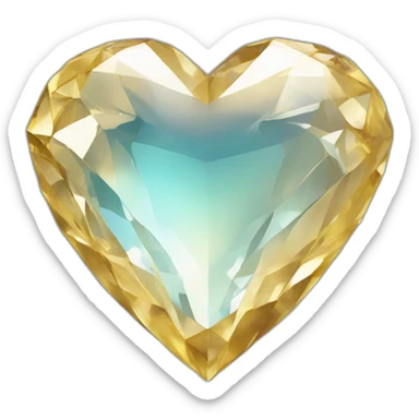 crystal heart with gold sticker