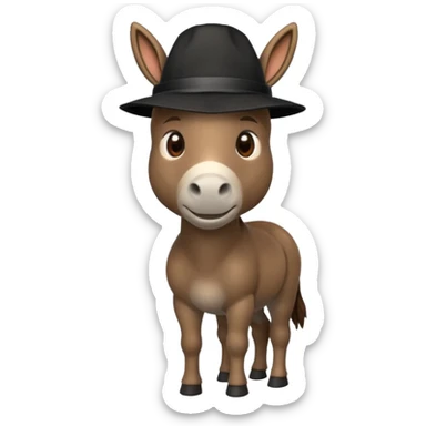 donkey with black hat sticker