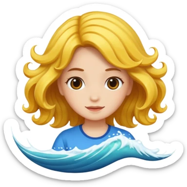 wave hair girl 2 sticker