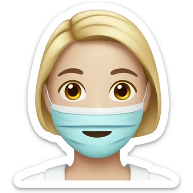 Girl wearing face mask spa sticker