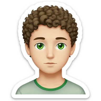 Adolescents beau qui est un peu une racaille avec les cheveux court bouclés et des yeux vert sticker