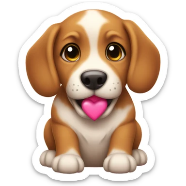 A cutie puppi with heart  sticker