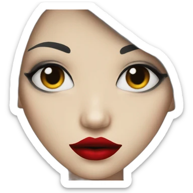 Vampire girl with red lips and black hair sticker