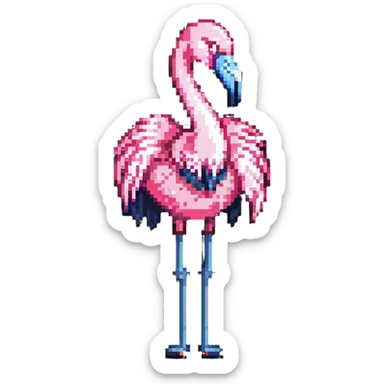 cool flamingo with its tongue out sticker