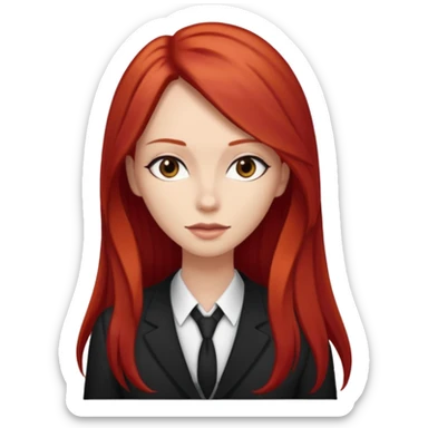 Mujer flaca con cabello largo color rojo color de piel blanca, Hombre de color medio moreno con cabello color negro, flaco sticker