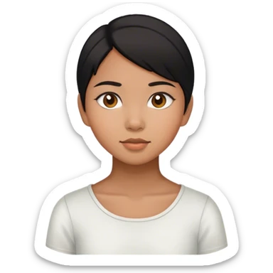 Short black haired 17yr old girl filipina sticker