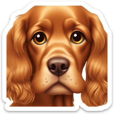 golden red cocker spaniel with brown eyes  sticker