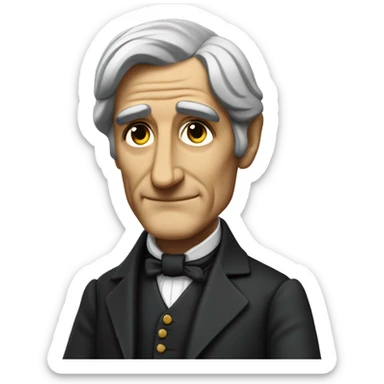 Ralph Waldo Emerson as a God figure sticker
