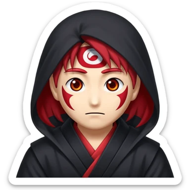 Crée un emoji antagoniste qui fait la pose a l'akatsuki sticker