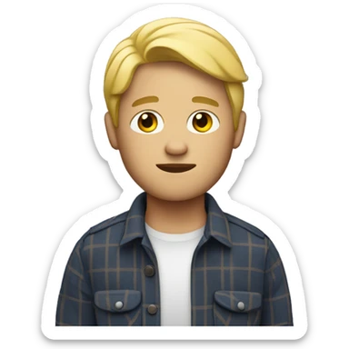 blonde man wearing a flannel sticker