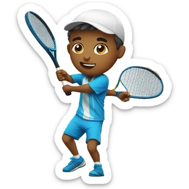 Boy playing padel sticker