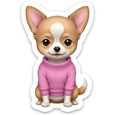 chihuahua with a pink sweater sticker