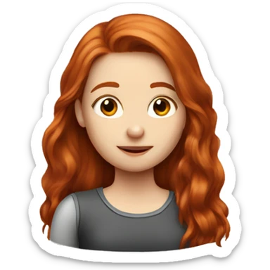 redhead girl long hair with rat on her shoulder sticker