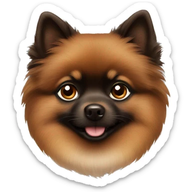 A black and brown Pomeranian spitz dog  sticker