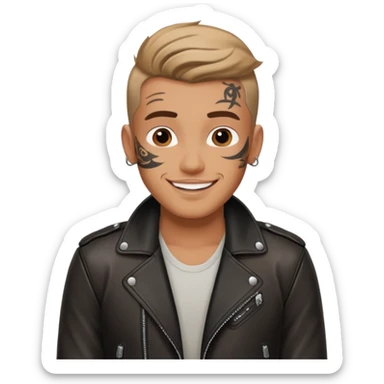 A man in tattoos handsome with flirty smile sticker