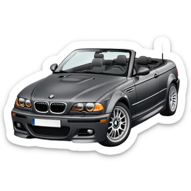 Dark gray BMW E46 convertible black interior sticker
