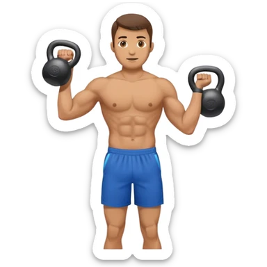 guy with blue shorts Kettlebell Exercises sticker