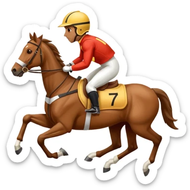 Race track horse sticker