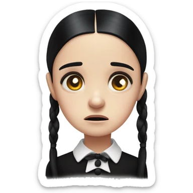Wednesday Addams crying sticker