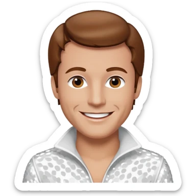 Peter Allen with Brown Hair, White Sequin Outfit sticker